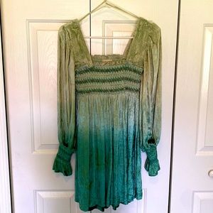 Urban outfitters, Square Neck, Long Sleeve, XS Dress Velvet Green RN 66170